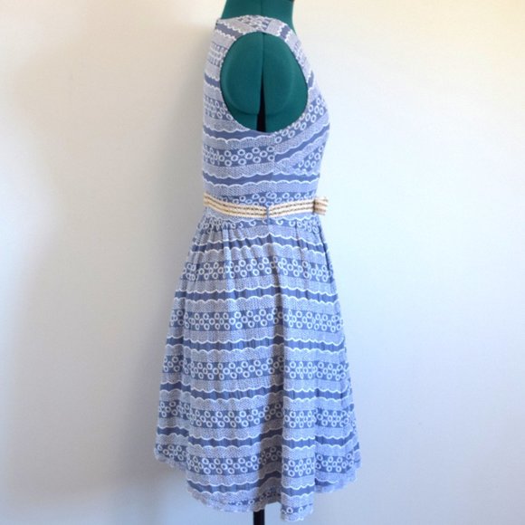 Anthropologie Plenty By Tracy Reese Blue Eyelet Mompos Dress - Picture 2 of 11
